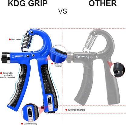 Hand Grip Strengthener 2 Pack Adjustable Resistance 10-130 lbs Forearm Exerciser