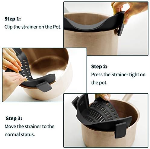 Clip On Strainer Silicone for All Pots and Pans