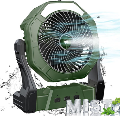 Portable Misting Fan, 8-Inch 10000Mah Rechargeable Battery Operated Fan