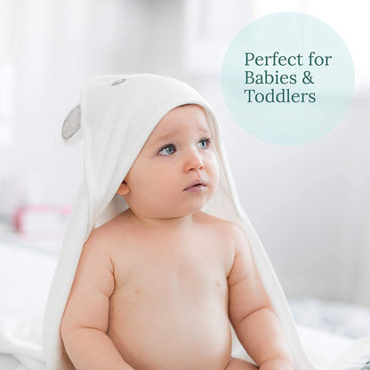 Bamboo Hooded Baby Towel - Soft Bath Towel with Bear Ears for Babie, Toddler, Infant - Ultra Absorbent