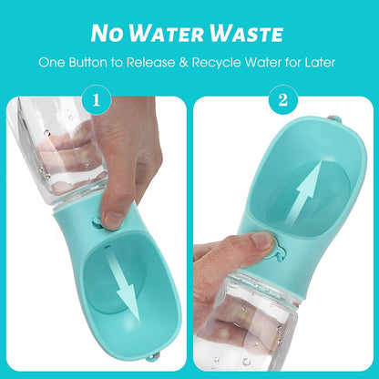 Dog Water Bottle, Leak Proof Portable Puppy Water Dispenser with Drinking Feeder