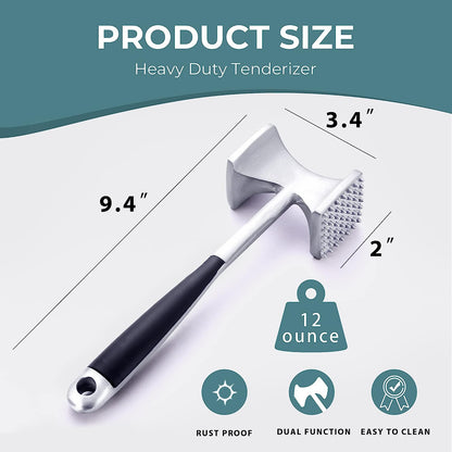 Meat Tenderizer Hammer with Comfortable-Grip Handle