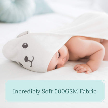 Bamboo Hooded Baby Towel - Soft Bath Towel with Bear Ears for Babie, Toddler, Infant - Ultra Absorbent