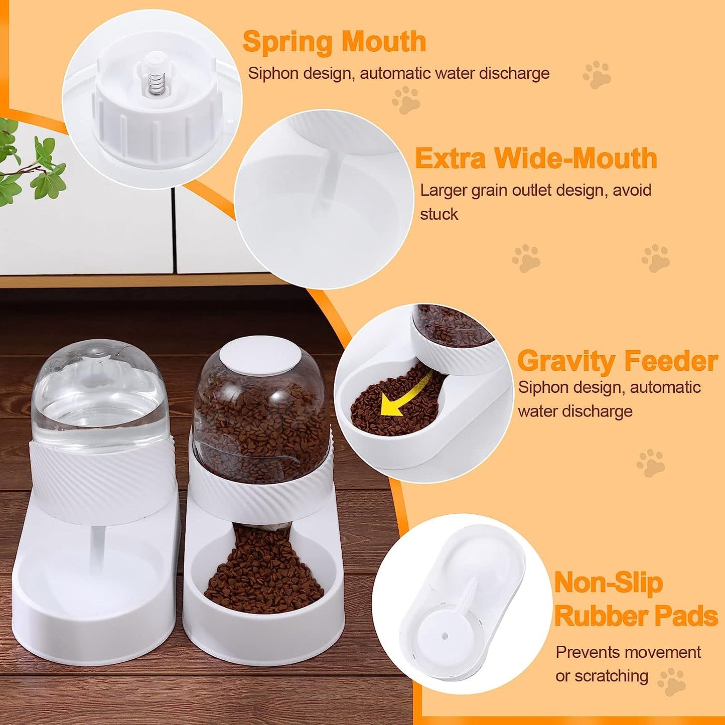 Automatic Dog Cat Feeder and Water Dispenser Set