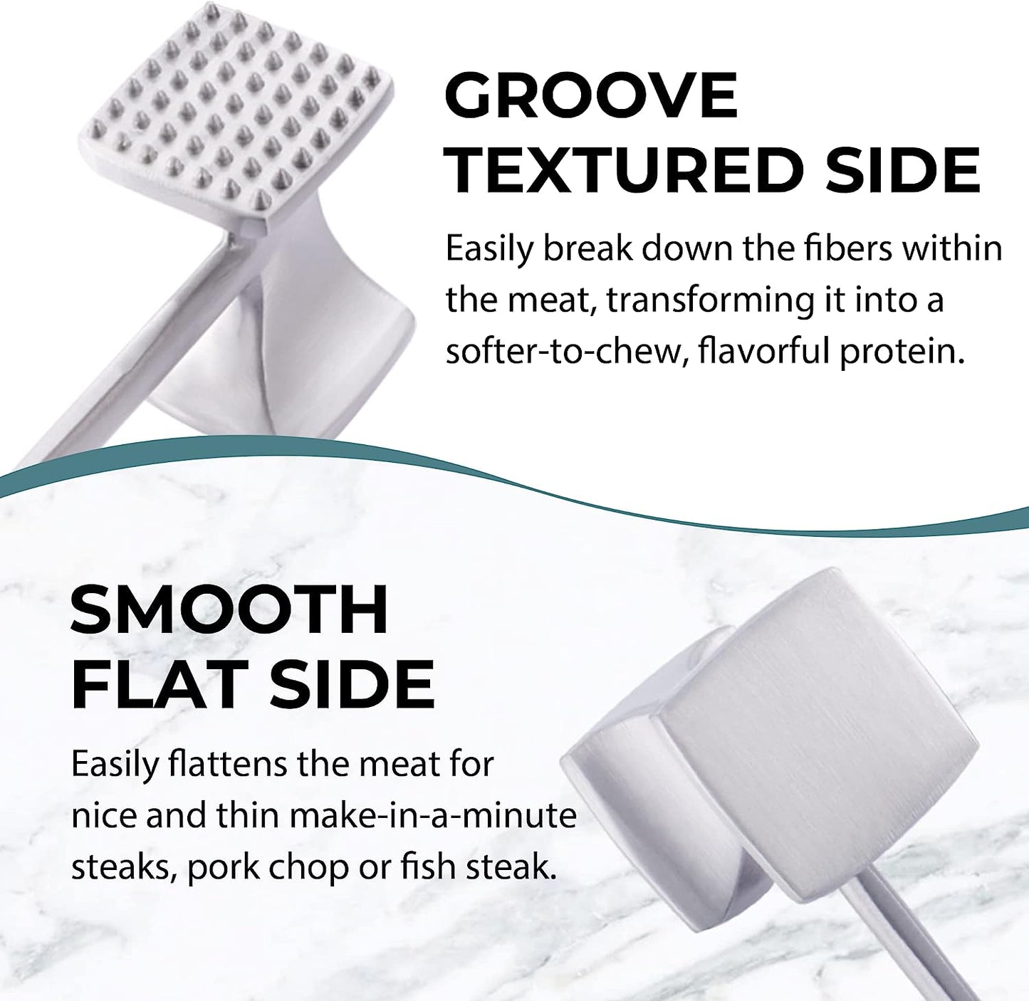 Meat Tenderizer Hammer with Comfortable-Grip Handle