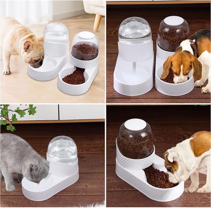 Automatic Dog Cat Feeder and Water Dispenser Set