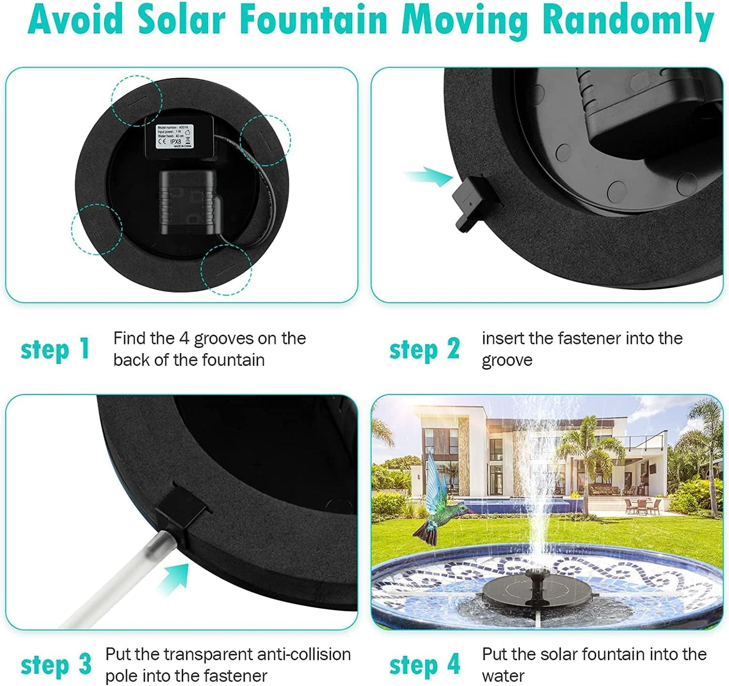 Solar Bird Bath Fountain Pump