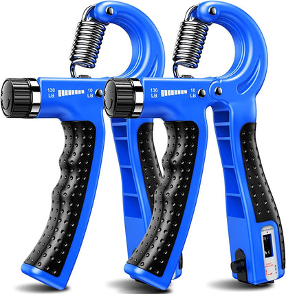 Hand Grip Strengthener 2 Pack Adjustable Resistance 10-130 lbs Forearm Exerciser