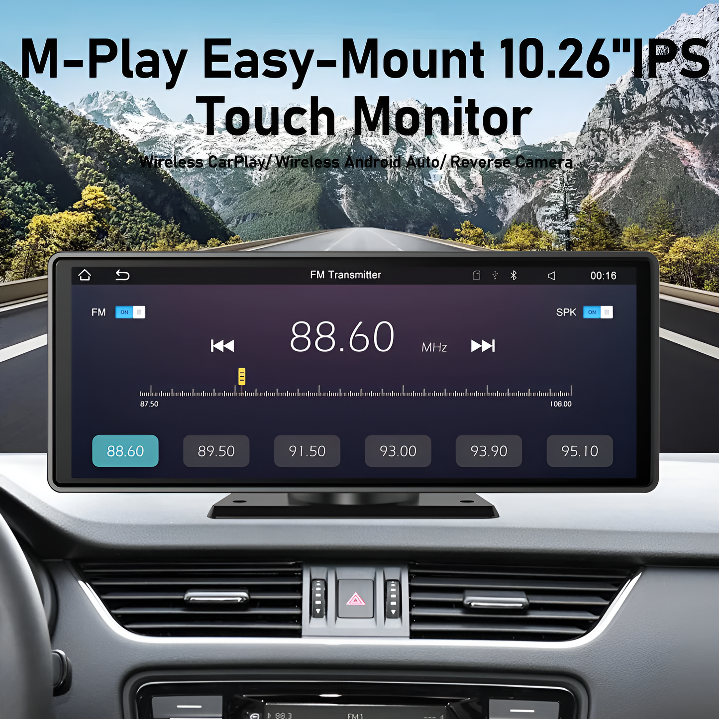 Portable Wireless Carplay Screen Stereo 10.3 inch HD