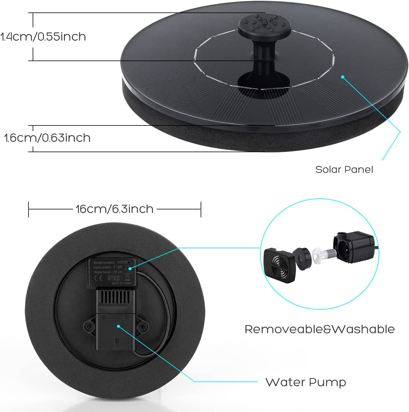 Solar Bird Bath Fountain Pump