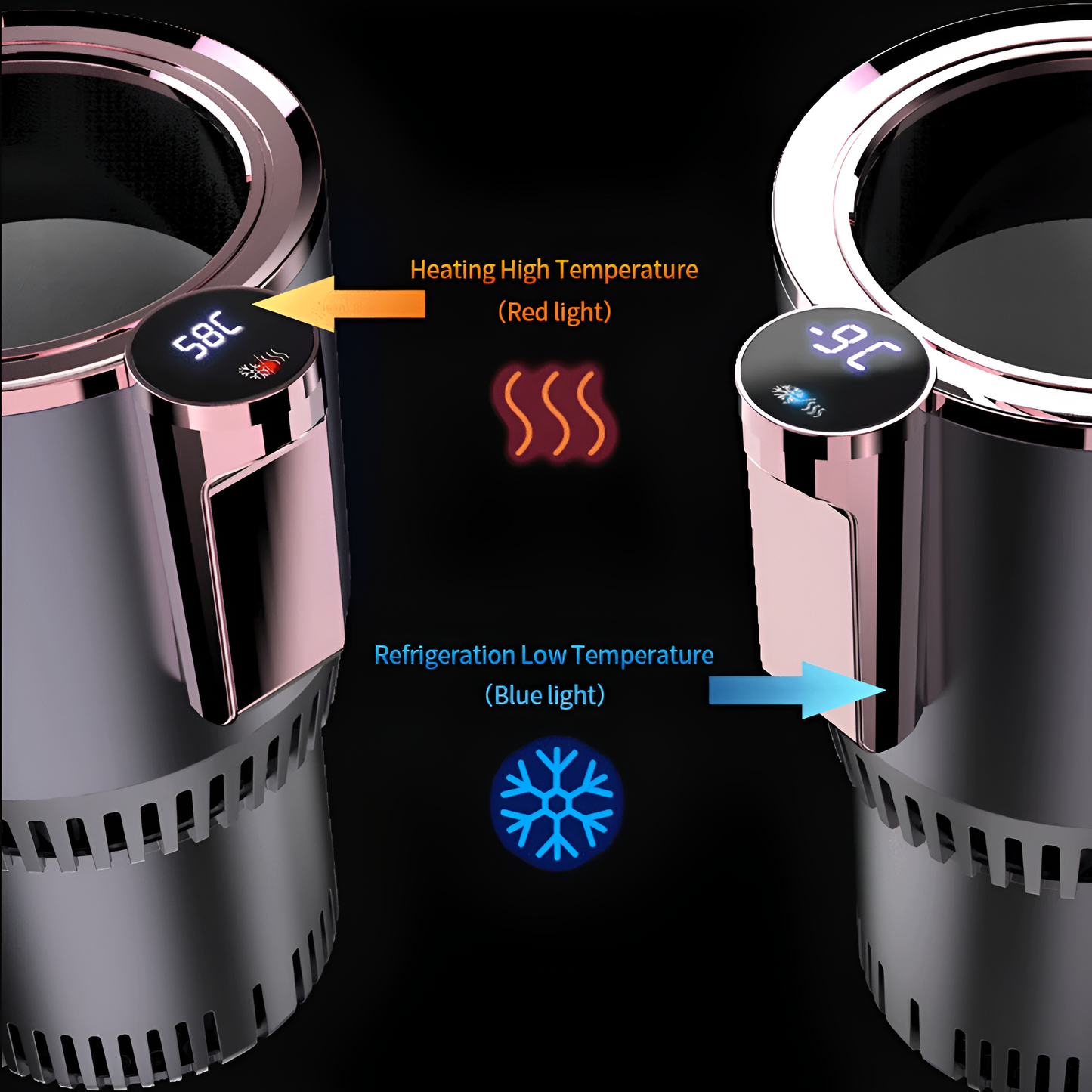 2 in 1 Smart Car Cup Warmer Cooler with Digital Display