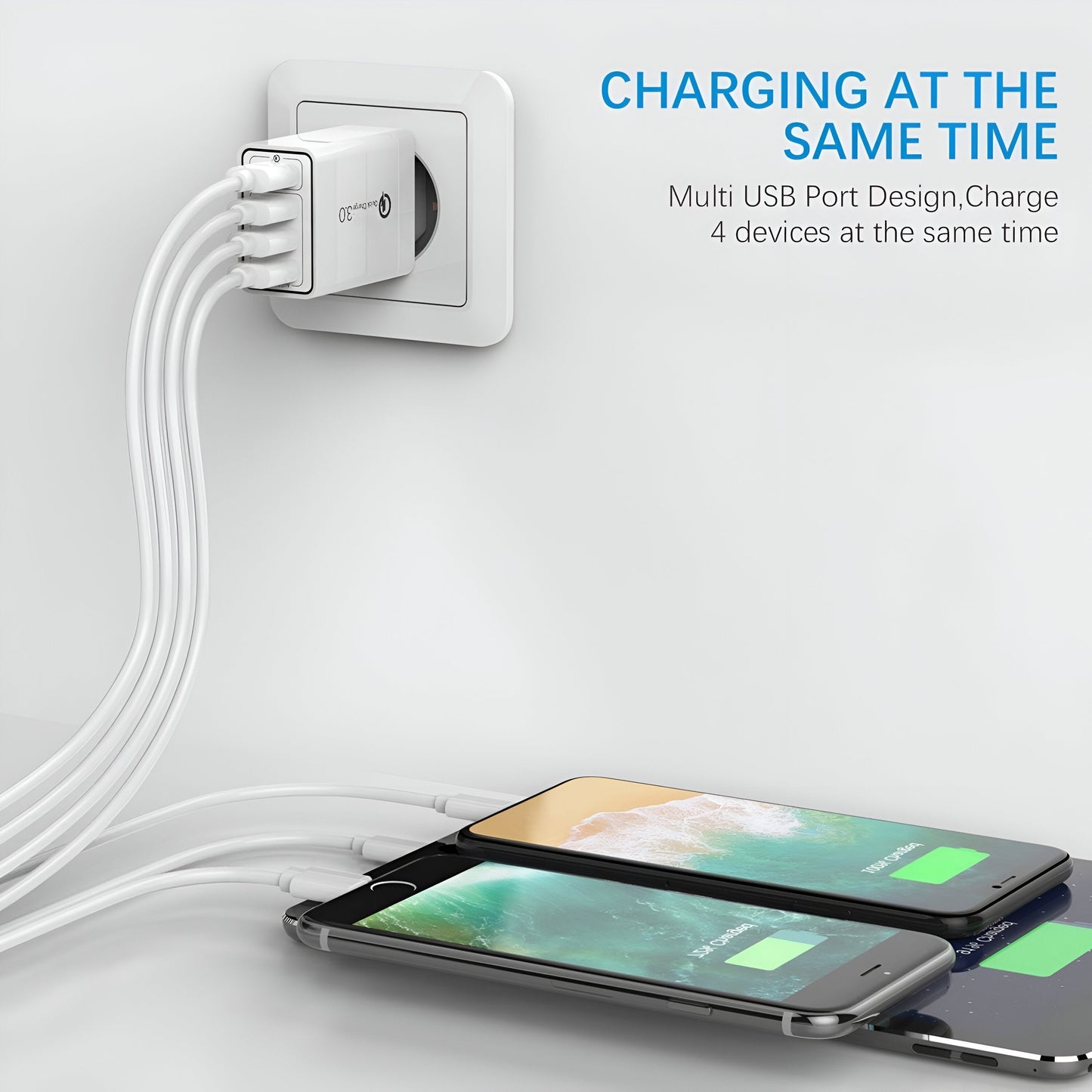 4-Port USB Fast Charger - UK Plug